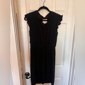 Kate Spade New York Fluid V-Neck Ruffle Sleeve Crepe Frill Dress